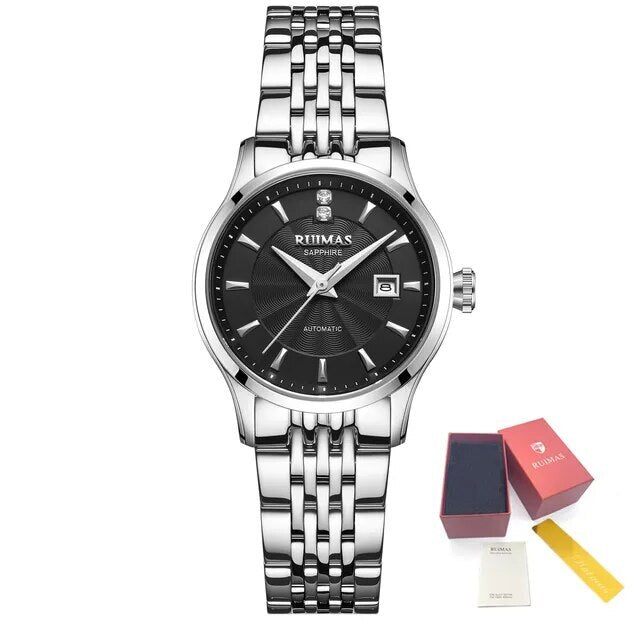 RUIMAS Brand Luxury Women Automatic Mechanical Watches Fashion Ladies Business Casual Wristwatch Sapphire Clock Reloj Mujer 6755