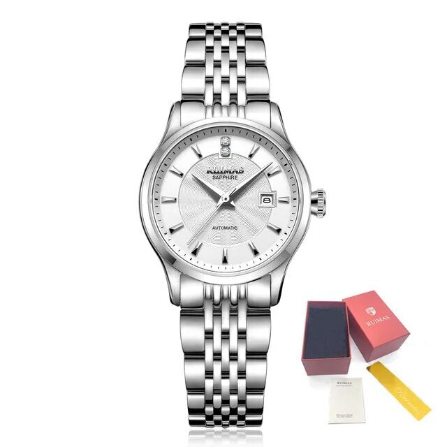 RUIMAS Brand Luxury Women Automatic Mechanical Watches Fashion Ladies Business Casual Wristwatch Sapphire Clock Reloj Mujer 6755