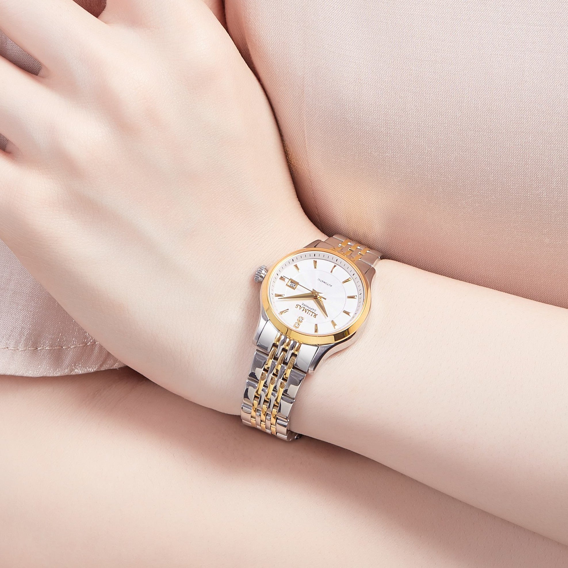 RUIMAS Brand Luxury Women Automatic Mechanical Watches Fashion Ladies Business Casual Wristwatch Sapphire Clock Reloj Mujer 6755