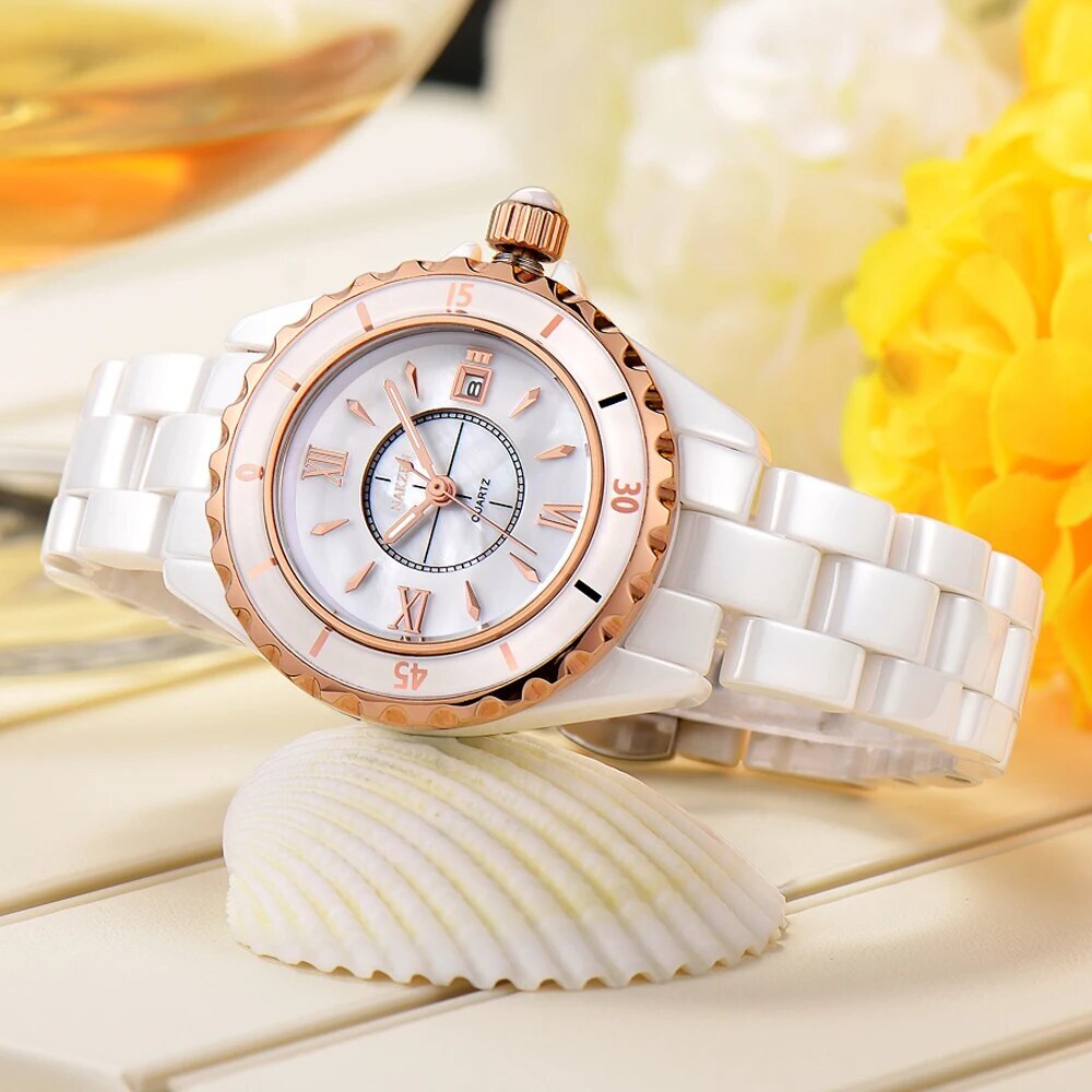 NAKZEN Brand Fashion Casual Women Quartz Watches Waterproof Ceramic Watch Female Clock Girl Gift relogio feminino Wristwatch