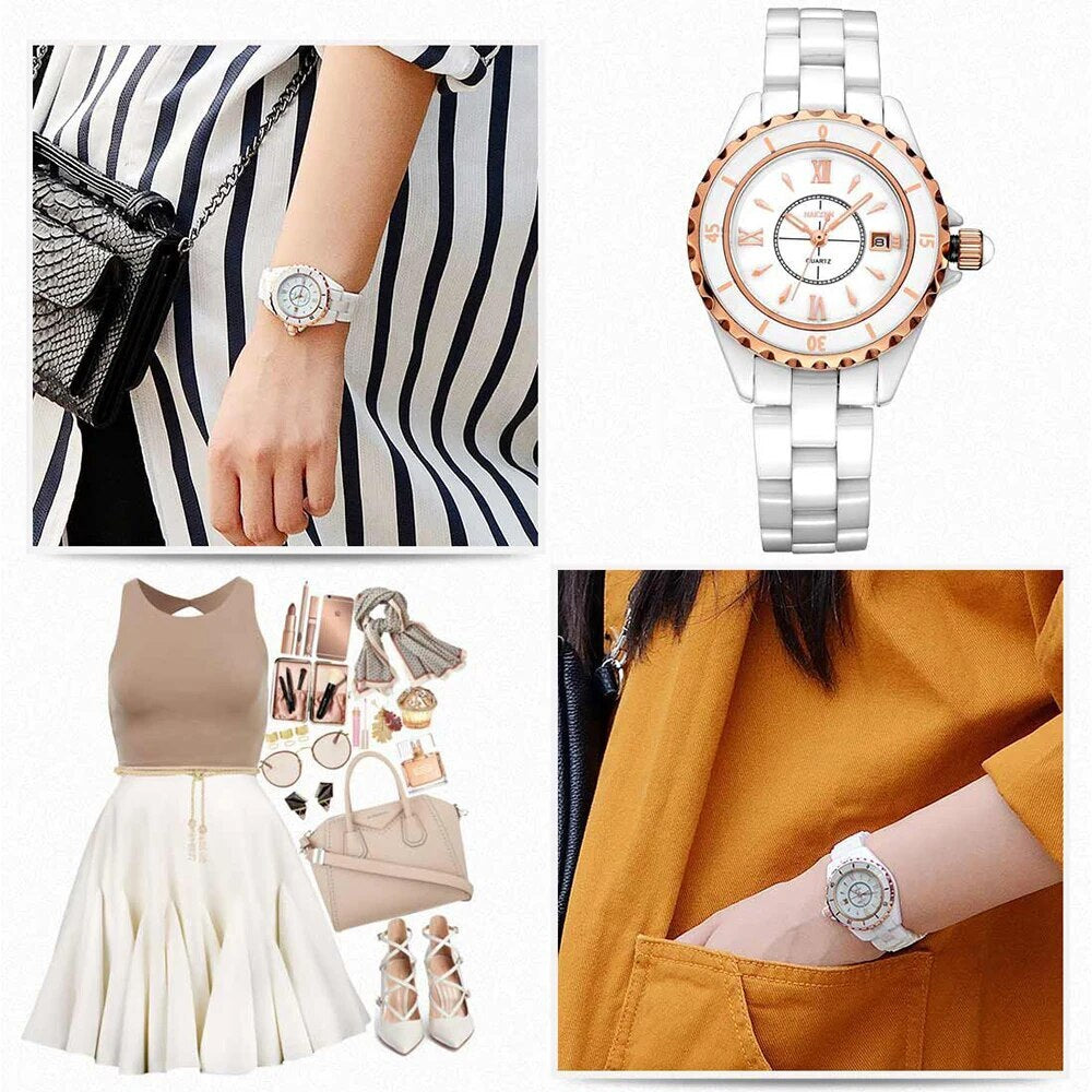 NAKZEN Brand Fashion Casual Women Quartz Watches Waterproof Ceramic Watch Female Clock Girl Gift relogio feminino Wristwatch