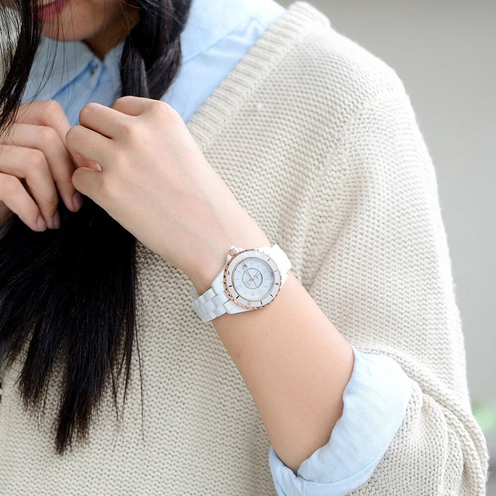 NAKZEN Brand Fashion Casual Women Quartz Watches Waterproof Ceramic Watch Female Clock Girl Gift relogio feminino Wristwatch