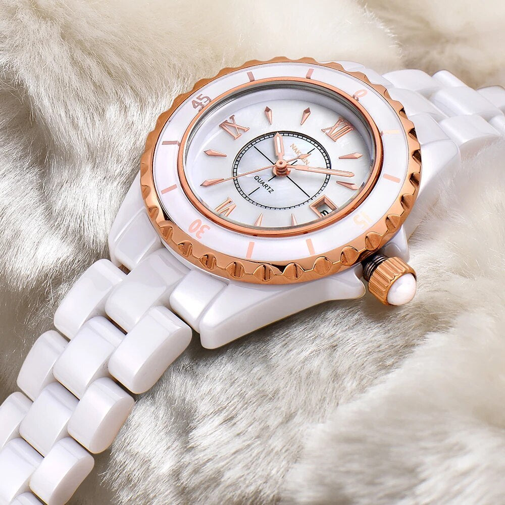 NAKZEN Brand Fashion Casual Women Quartz Watches Waterproof Ceramic Watch Female Clock Girl Gift relogio feminino Wristwatch