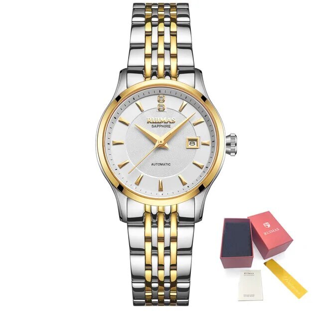 RUIMAS Brand Luxury Women Automatic Mechanical Watches Fashion Ladies Business Casual Wristwatch Sapphire Clock Reloj Mujer 6755