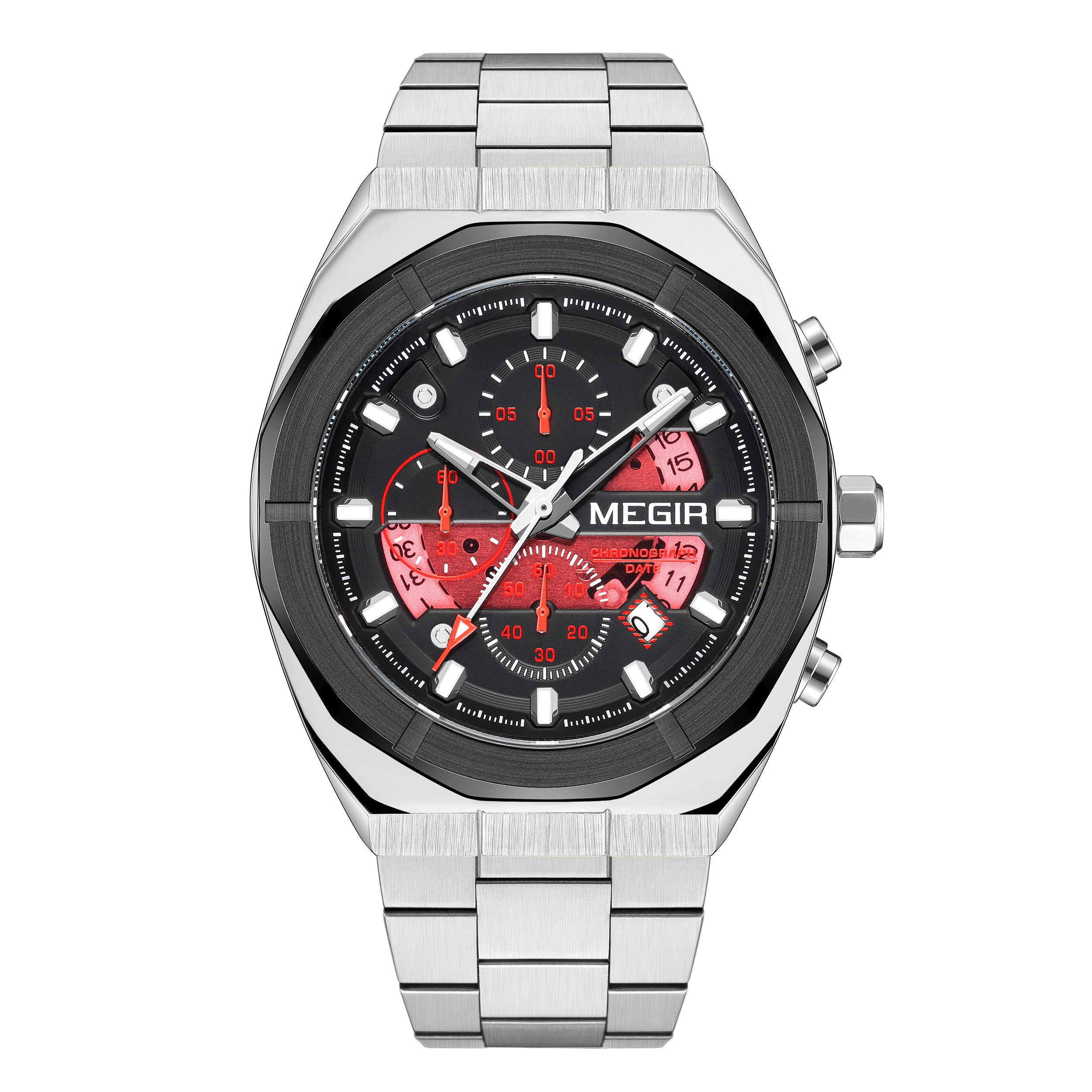 MEGIR New Watch for Men Top Brand Luxury Casual Quartz Wristwatch with Chronograph Waterproof Luminous Auto Date Reloj Hombre
